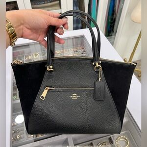 Coach Suede & Leather Black Prairie Satchel